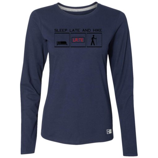 SleepLateandHikeLogoRed 64LTTX Ladies’ Essential Dri-Power Long Sleeve Tee - Image 3