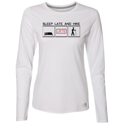 SleepLateandHikeLogoRed 64LTTX Ladies’ Essential Dri-Power Long Sleeve Tee