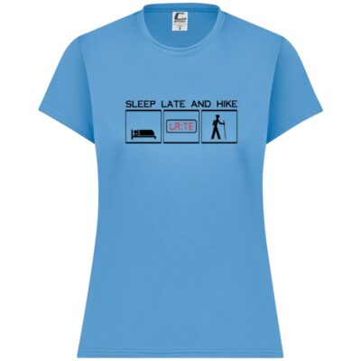 SleepLateandHikeLogoRed C2 Womens Performance Short Sleeve Tee