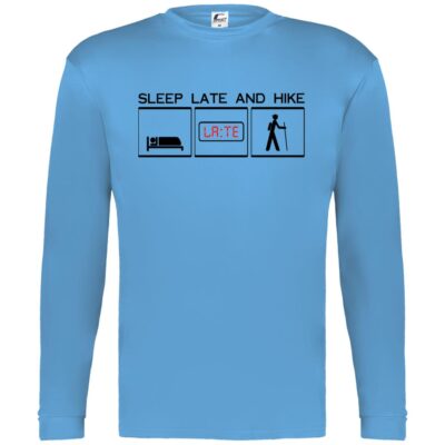 SleepLateandHikeLogoRed C2 Mens Performance Long Sleeve Tee